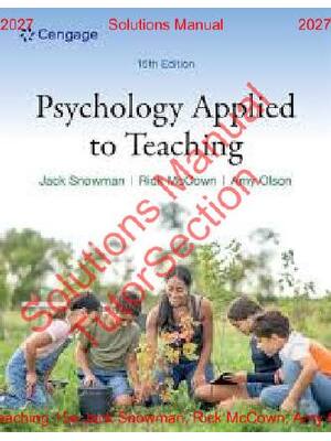 Preview of Psychology Applied to Teaching 15th Edition By Jack Snowman, Rick McCown, Amy Olson, Chris