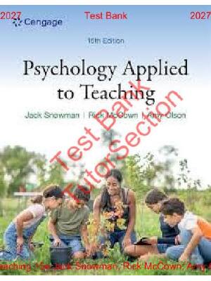 Preview of Psychology Applied to Teaching 15th Edition By Jack Snowman, Rick McCown, Amy Olson, Chris