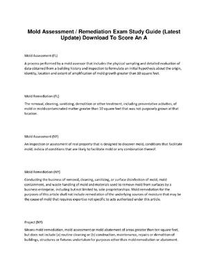 Preview image for old Assessment / Remediation Exam Study Guide (Latest  Update) Download To Score An A