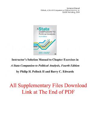 Preview of A Stata Companion to Political Analysis 4th Edition By  Philip H. Pollock