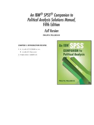 Preview of An IBM SPSS® Companion to Political Analysis 5th Edition By Philip H. Pollock