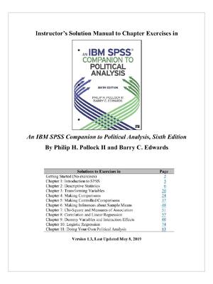 Preview of An IBM® SPSS® Companion to Political Analysis 6th Edition By Philip H. Pollock and Barry E