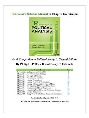 Preview of An R Companion to Political Analysis 2nd Edition By Philip H. Pollock III and Barry C. Edw