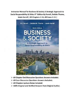 Preview of Business & Society A Strategic Approach to Social Responsibility & Ethics 9th Edition By F