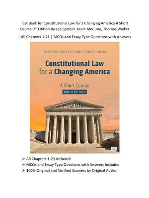 Preview image for Constitutional Law for a Changing America A Short Course 9th Edition By Lee Epstein, Kevin McGuire, Thomas Walker