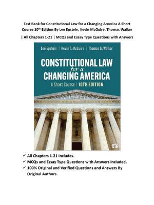 Preview image for Constitutional Law for a Changing America A Short Course 10th Edition By Lee Epstein, Kevin McGuire, Thomas Walker
