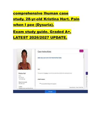 Preview of comprehensive Ihuman case  study. 28-yr-old Kristina Hart. Pain  when I pee (Dysuria).   E