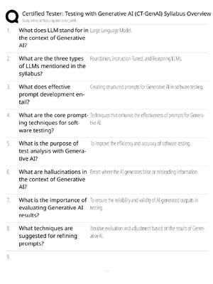 Preview of CT-GenAI Study Guide / Testing with Generative AI Certification Exam Prep / Score 100% / 2