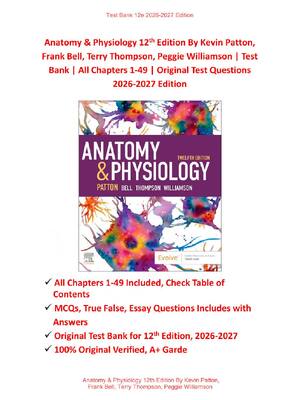 Preview of Anatomy & Physiology 12th Edition By Kevin Patton, Frank Bell, Terry Thompson, Peggie Will