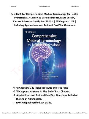 Preview of Comprehensive Medical Terminology for Health Professions 1st Edition By Schroeder, Ehrlich