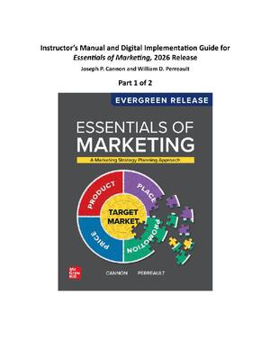 Preview of Essentials of Marketing 2026 Release By Joseph Cannon, William Perreault | Instructor Manu