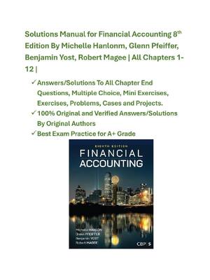 Preview of Financial Accounting 8th Edition By Michelle Hanlonm, Glenn Pfeiffer, Benjamin Yost, Rober