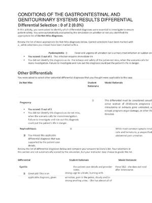 Preview of CONDITIONS OF THE GASTROINTESTINAL AND GENITOURINARY SYSTEMS RESULTS DIFFERENTIAL