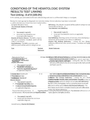 Preview of CONDITIONS OF THE HEMATOLOGIC SYSTEM RESULTS TEST LINKING