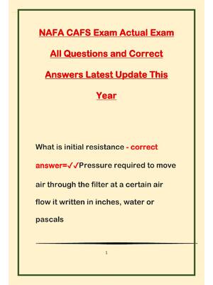 Preview of NAFA CAFS Exam Actual Exam All Questions and Correct Answers Latest Update This Year