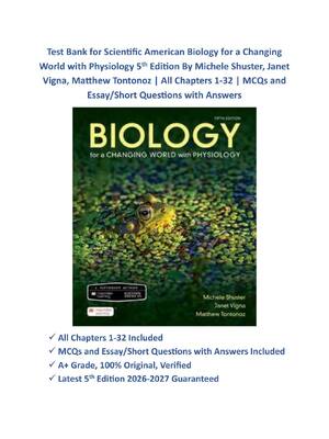 Preview of Scientific American Biology for a Changing World with Physiology 5th Edition By Michele Sh