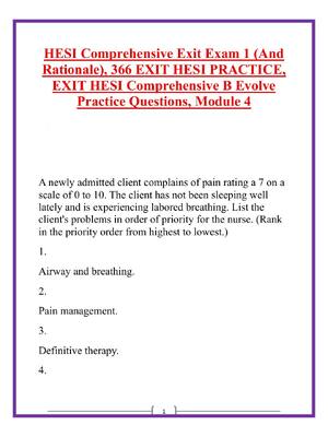 Preview of HESI Comprehensive Exit Exam 1