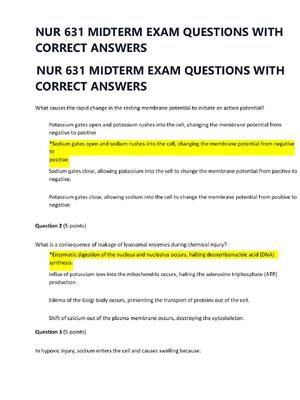 Preview image for NUR 631 MIDTERM EXAM QUESTIONS WITH CORRECT ANSWERS