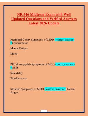 Preview of NR 546 Midterm Exam with Well Updated Questions and Verified Answers Latest
