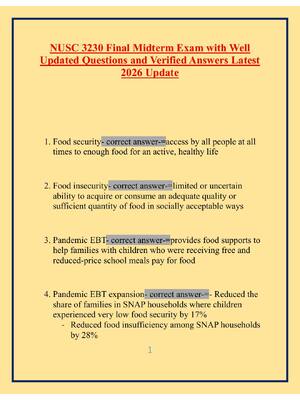 Preview image for NUSC 3230 Final Midterm Exam with Well Updated Questions and Verified Answers Latest 2026 Update