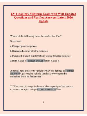 Preview of EV Final iggy Midterm Exam with Well Updated Questions and Verified Answers Latest 2026 Up