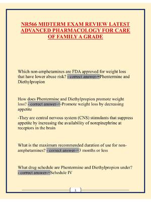 Preview image for NR566 MIDTERM EXAM REVIEW LATEST ADVANCED PHARMACOLOGY FOR CARE OF FAMILY A GRADE