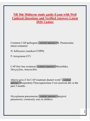 Preview image for NR 566 Midterm study guide Exam with Well Updated Questions and Verified Answers Latest 2026 Update