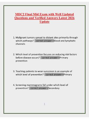 Preview image for MDC2 Final Mid Exam with Well Updated Questions and Verified Answers Latest 2026 Update