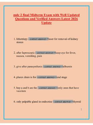 Preview image for mdc 2 final Midterm Exam with Well Updated Questions and Verified Answers