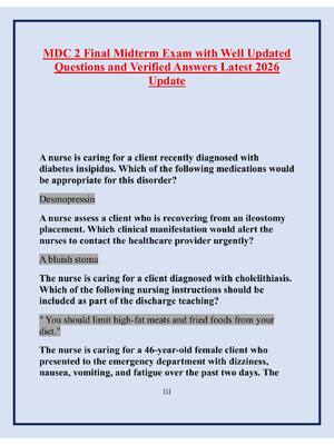 Preview image for MDC 2 Final Midterm Exam with Well Updated Questions and Verified Answers Latest 2026 Update