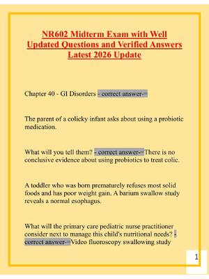 Preview image for NR602 Midterm Exam with Well Updated Questions and Verified Answers