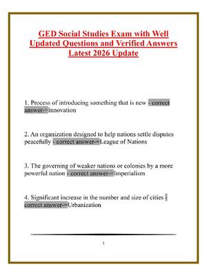 Preview image for GED Social Studies Exam with Well Updated Questions and Verified Answers