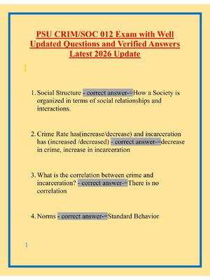 Preview of PSU CRIM Exam with Well Updated Questions and Verified Answers Latest 2026 Update