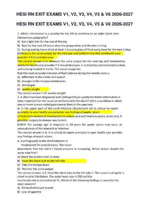 Preview image for HESI RN EXIT EXAMS V1, V2, V3, V4, V5 & V6 2026-2027