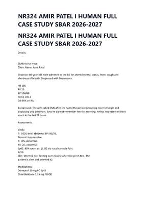 Preview image for NR324 AMIR PATEL I HUMAN FULL CASE STUDY SBAR 2026-2027