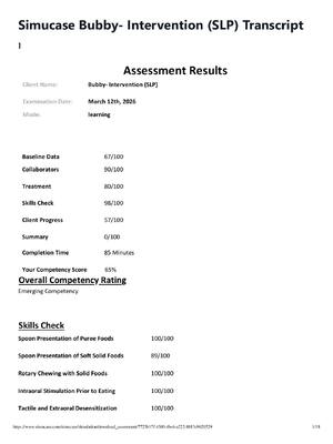 Preview image for Simucase Bubby- Intervention (SLP) Transcript