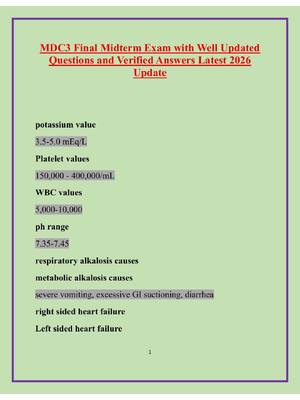 Preview image for MDC3 Final Midterm Exam with Well Updated Questions and Verified Answers Latest 2026 Update