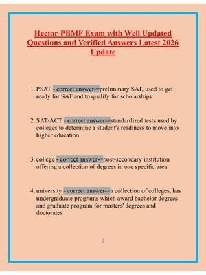Preview image for Hector-PBMF Exam with Well Updated  Questions and Verified Answers Latest 2026  Update
