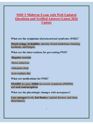 Preview image for MDC3 Midterm Exam with Well Updated Questions and Verified Answers Latest 2026 Update