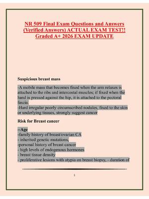 Preview image for NR 509 Final Exam Questions and Answers