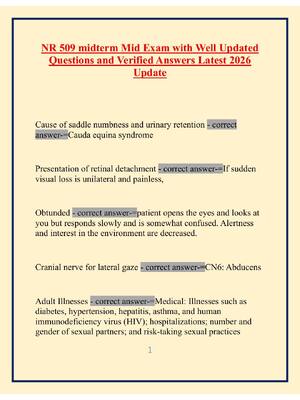 Preview image for NR 509 midterm Mid Exam with Well Updated Questions and Verified Answers Latest 2026 Update