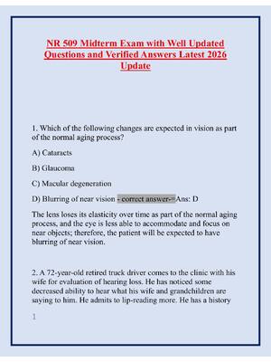 Preview image for NR 509 Midterm Exam with Well Updated Questions and Verified Answers Latest 2026 U