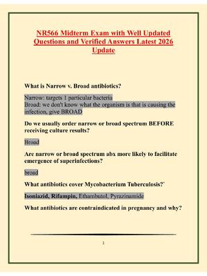 Preview of NR566 Midterm Exam with Well Updated Questions and Verified Answers Latest 2026 Update