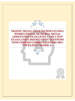 Preview of TRAFFIC SIGNAL FIELD TECHNICIAN IMSA INTERNATIONAL MUNICIPAL SIGNAL ASSOCIATION EXAM LEVEL