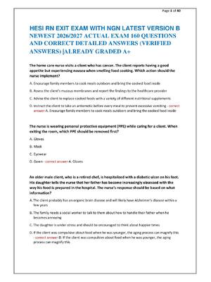 Preview of HESI RN EXIT EXAM WITH NGN LATEST VERSION B   NEWEST 2026/2027 ACTUAL EXAM 160 QUESTIONS