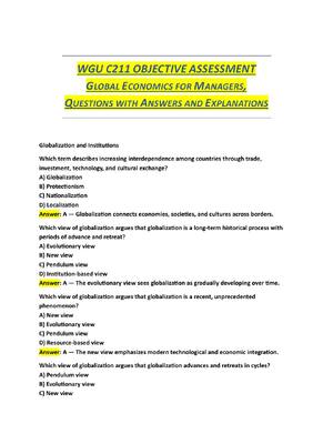 Preview image for WGU C211 OBJECTIVE ASSESSMENT  GLOBAL ECONOMICS FOR MANAGERS,  QUESTIONS WITH ANSWERS AND EXPLANATIONS