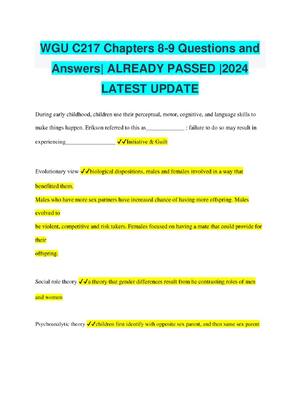 Preview image for WGU C217 Chapters 8-9 Questions and  Answers| ALREADY PASSED |2024  LATEST UPDATE