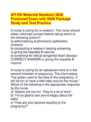 Preview image for ATI RN Maternal Newborn 2026  Proctored Exam with NGN Package  Study and Test Practice.