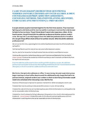 Preview of CAADC EXAM 2026/2027 | 200 HIGH-YIELD QUESTIONS &  VERIFIED ANSWERS | CERTIFIED ADVANCED A