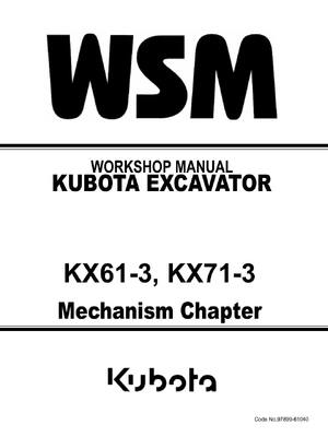 Preview of Kubota Excavator - KX61-3 KX71-3 - Workshop Service Repair Manual